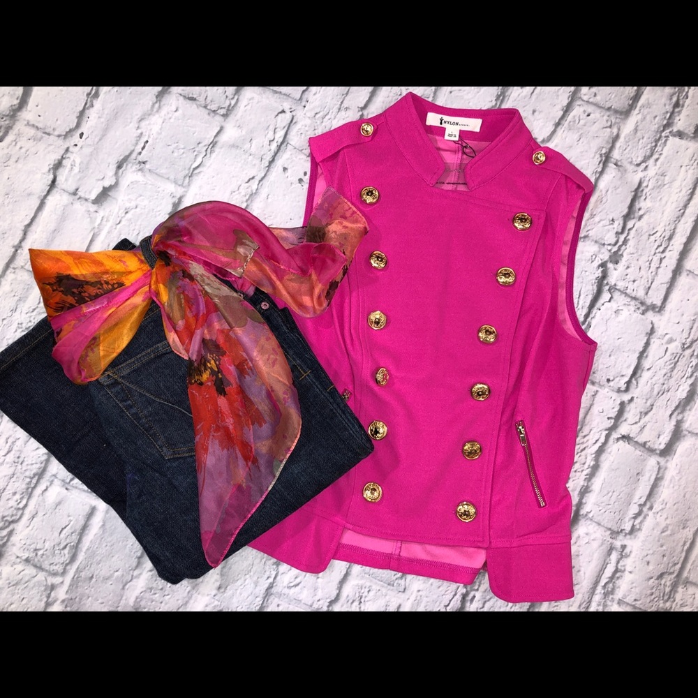 Hot Pink Military Style Vest